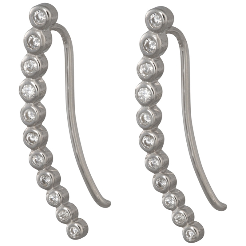 FROST by NOA Ladies Silver Earrings With Cubic Zirconia