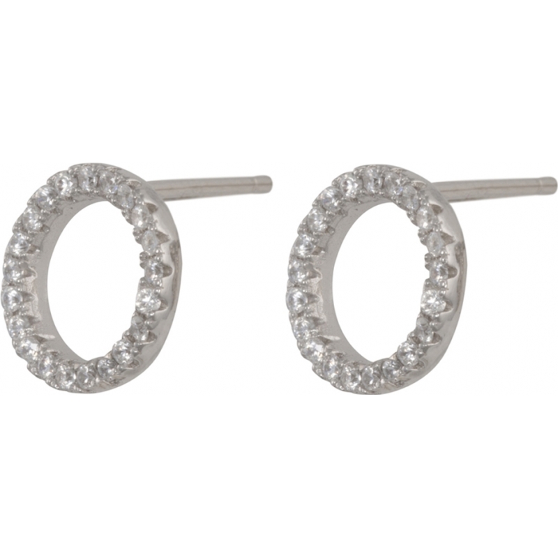FROST by NOA Ladies Silver Circle-Shaped Ear Pin Earrings