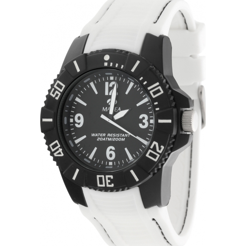 Marea Mens Sports White Silicone Strap Watch