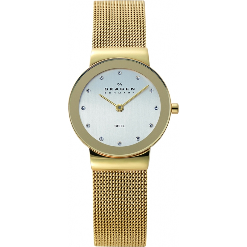 Skagen Ladies Klassik White Gold Mesh Watch