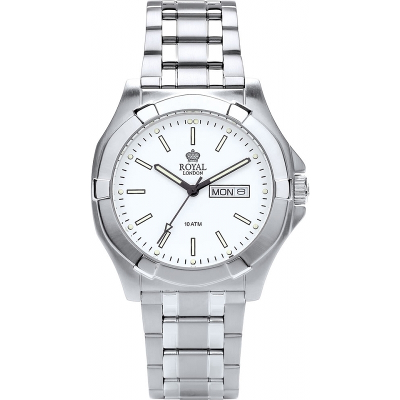 Royal London Mens Classic White and Silver Watch