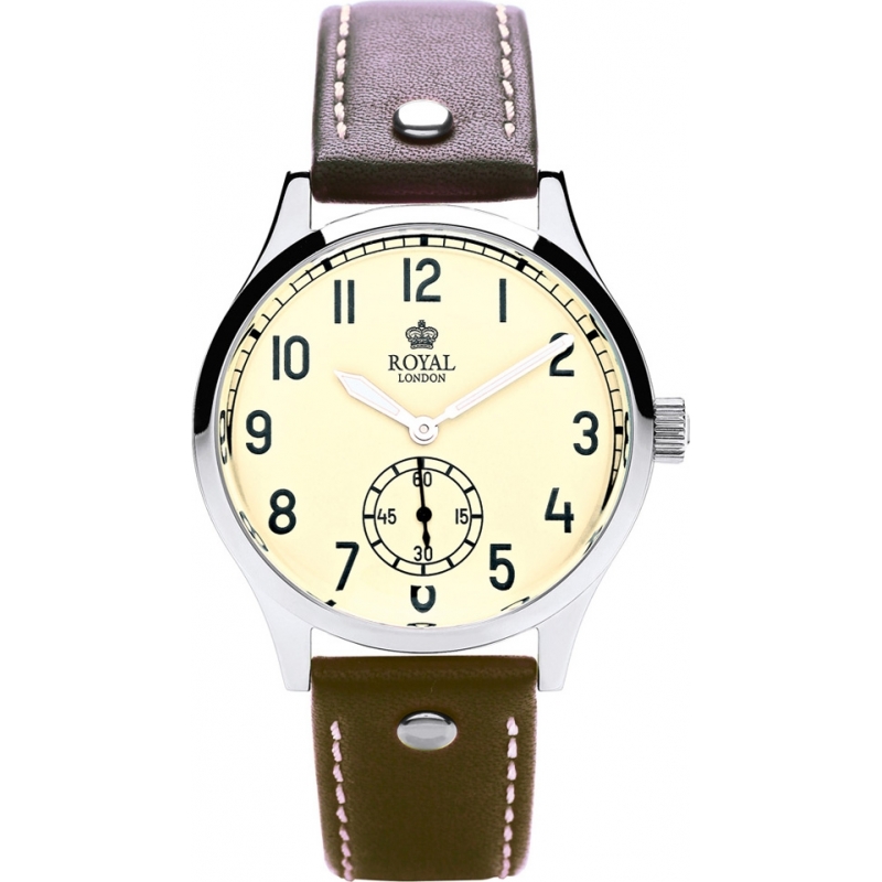 Royal London Mens Vintage Beige and Brown Watch