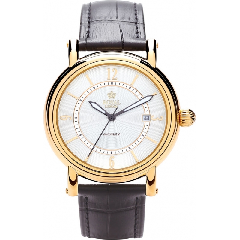 Royal London Mens Black and Gold Automatic Watch