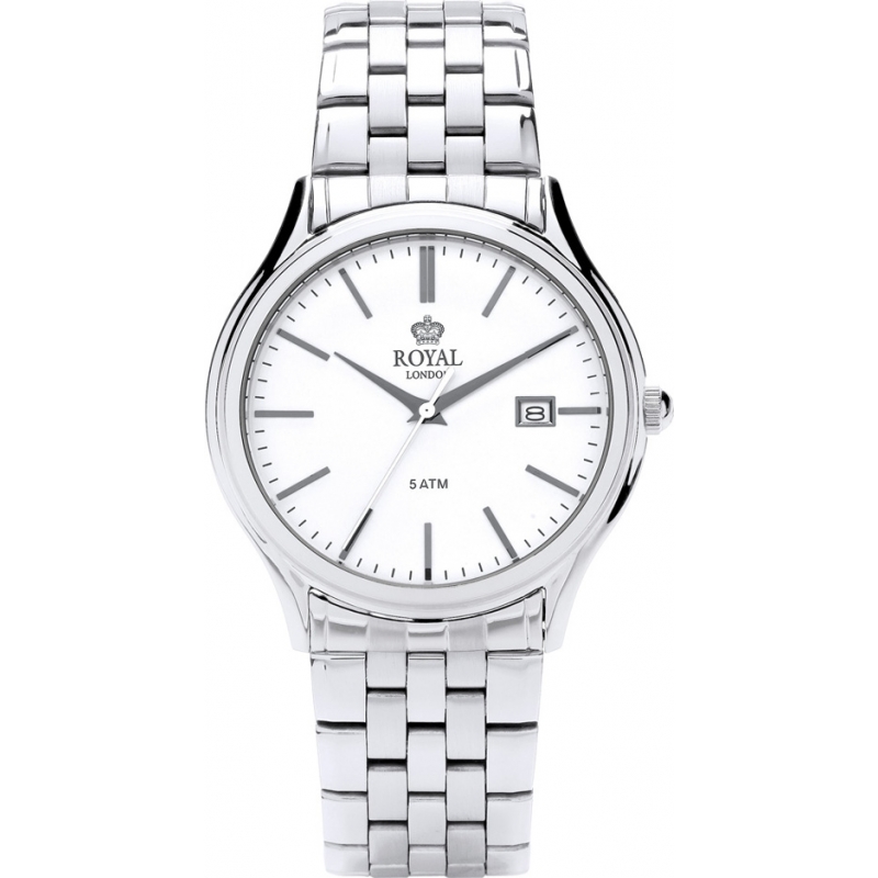 Royal London Mens Classic Silver and White Watch