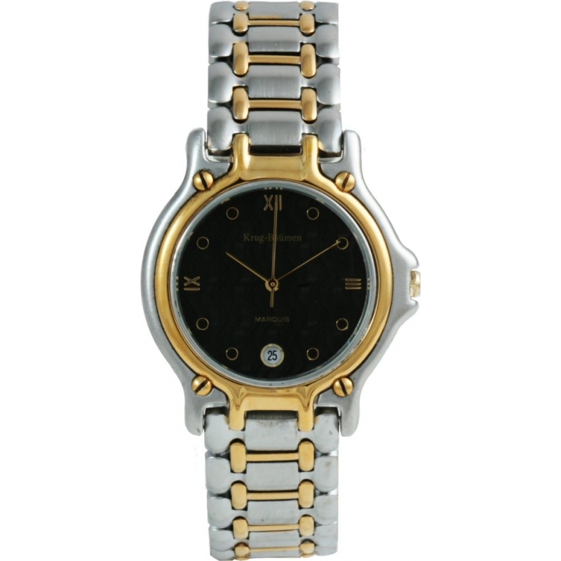 Krug Baumen Gents Marquis Two Tone Black Dial