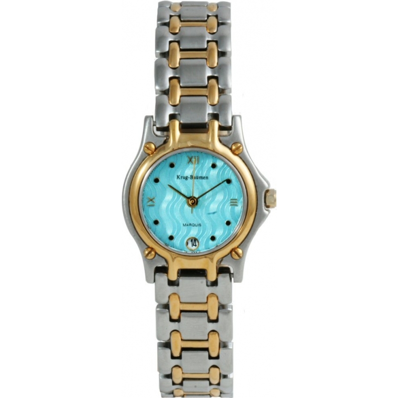 Krug Baumen Ladies Marquis Two Tone Blue Dial