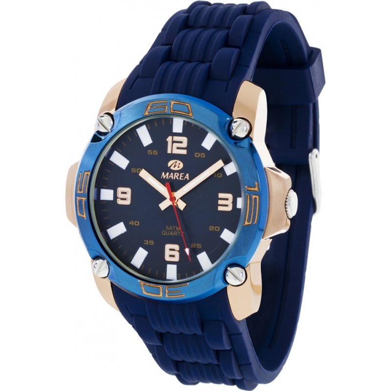 Marea Mens Fashion Navy Silicone Strap Watch
