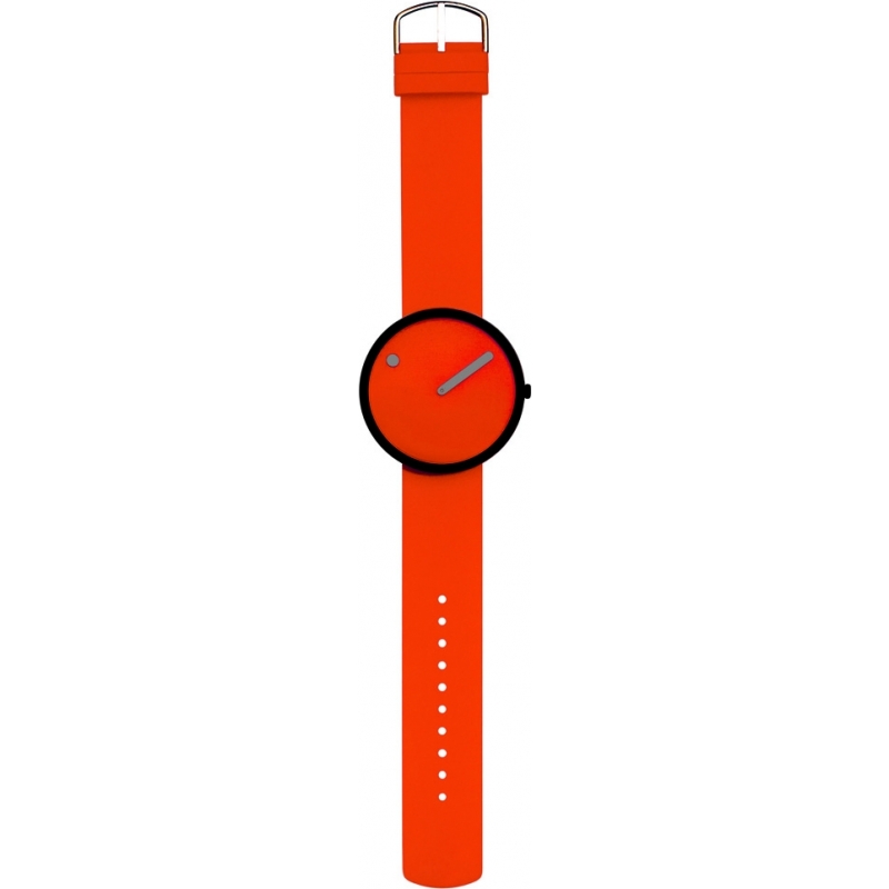 Picto Ladies Orange Silicone Strap Watch