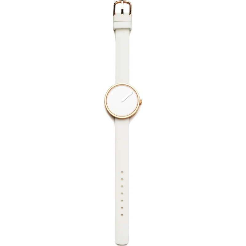 Picto Ladies White Silicone Strap Watch