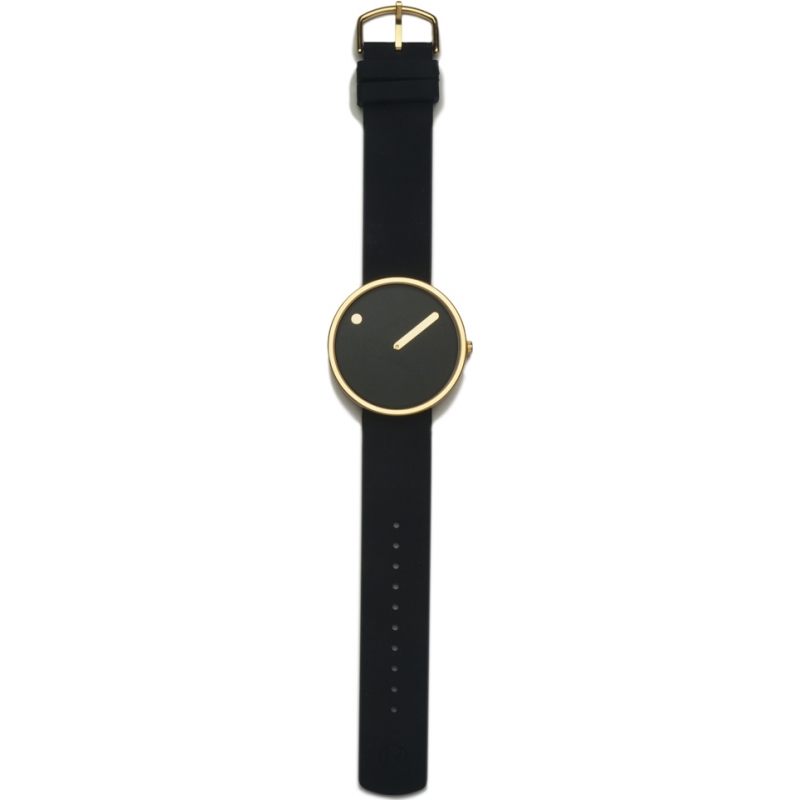 Picto Ladies Black Silicone Strap Watch