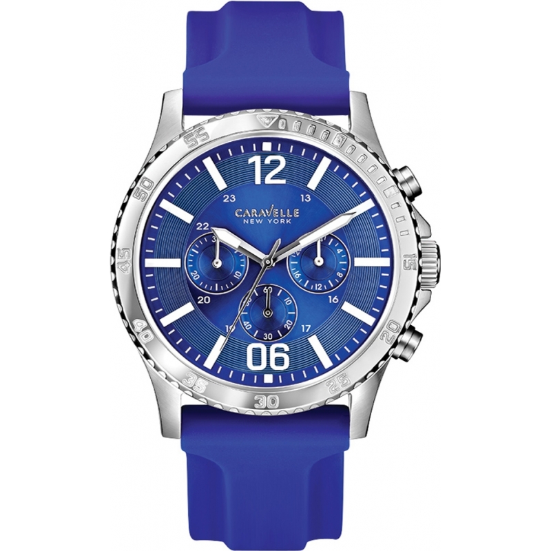 Caravelle New York Mens Logan Blue Chronograph Watch