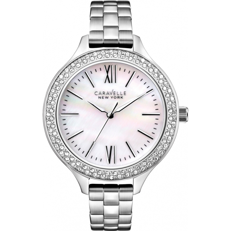 Caravelle New York Ladies Carla Silver Steel Bracelet Watch