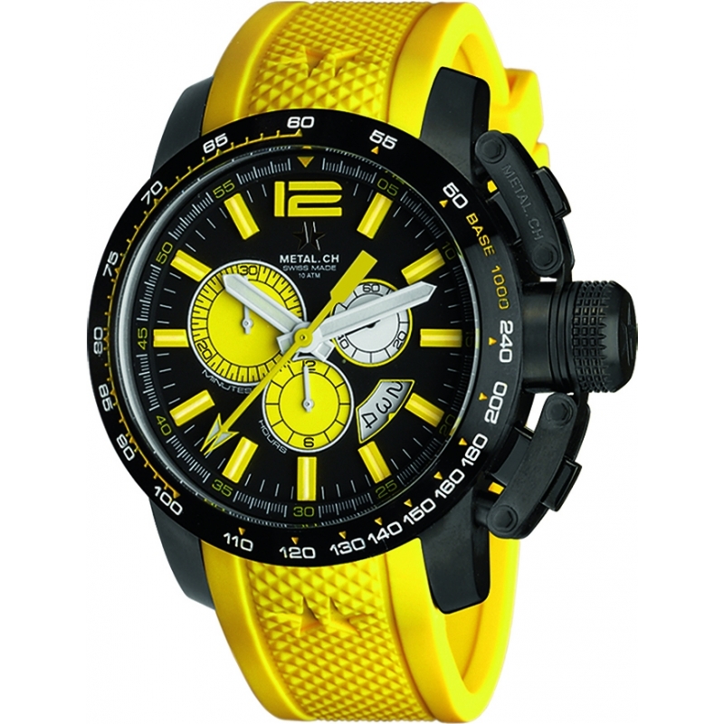 Metal CH Mens Chronosport Yellow Watch