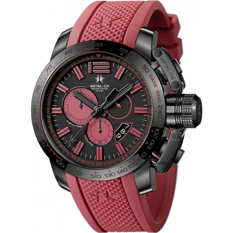 Metal CH Mens Chronosport Red Ghost Watch