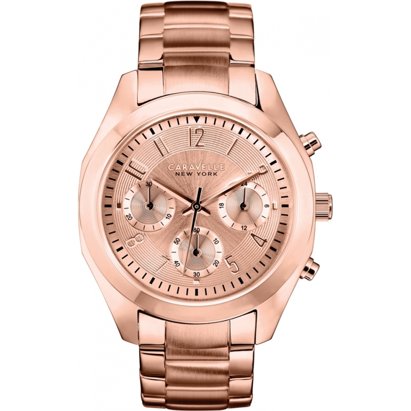 Caravelle New York Ladies Melissa Rose Gold Chronograph Watch