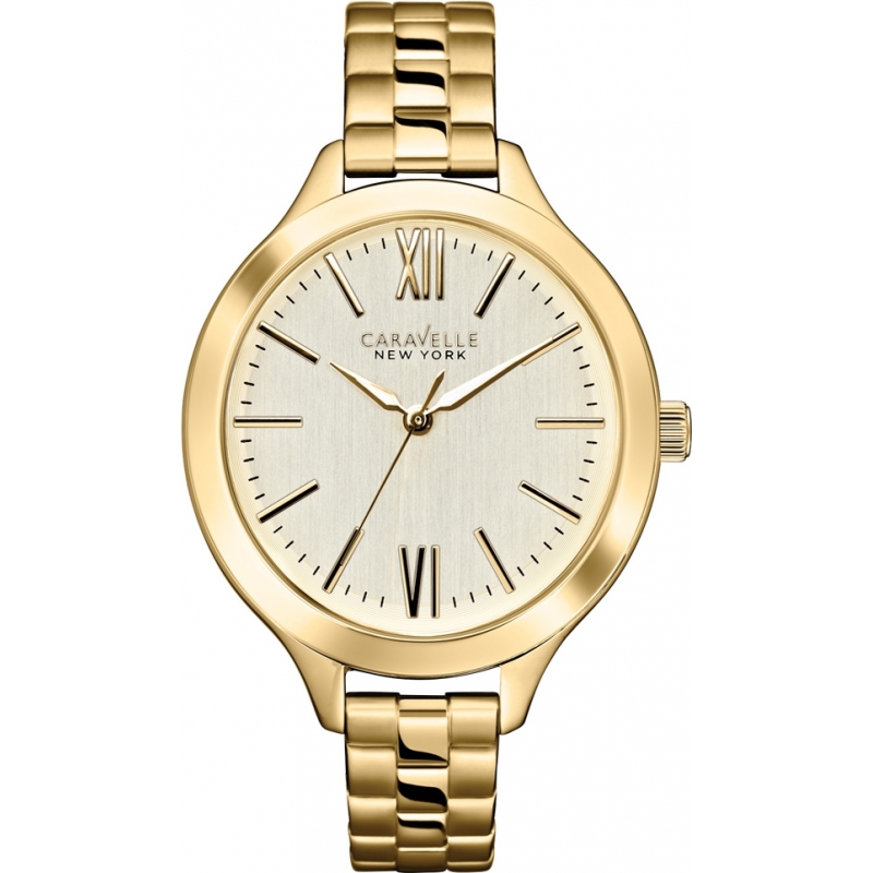 Caravelle New York Ladies Carla Gold Steel Bracelet Watch