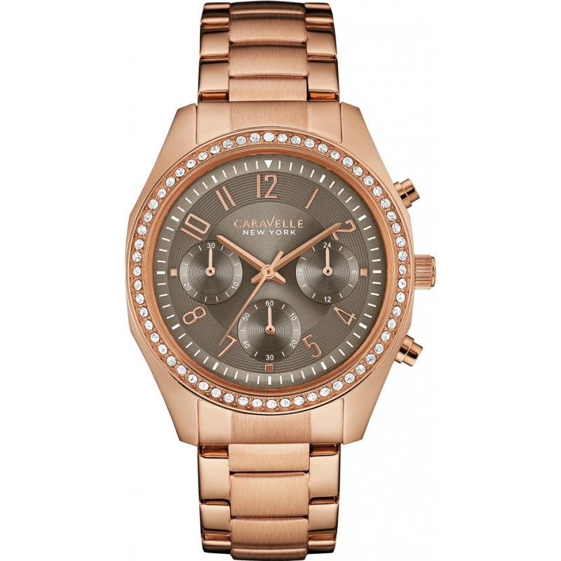 Caravelle New York Ladies Melissa Rose Gold Chronograph Watch