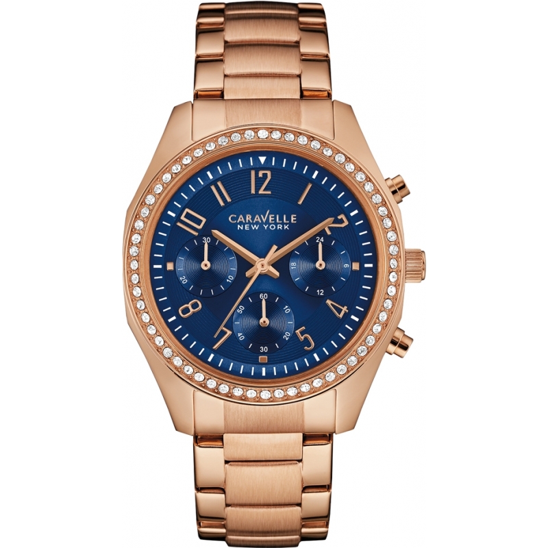 Caravelle New York Ladies Melissa Rose Gold Chronograph Watch