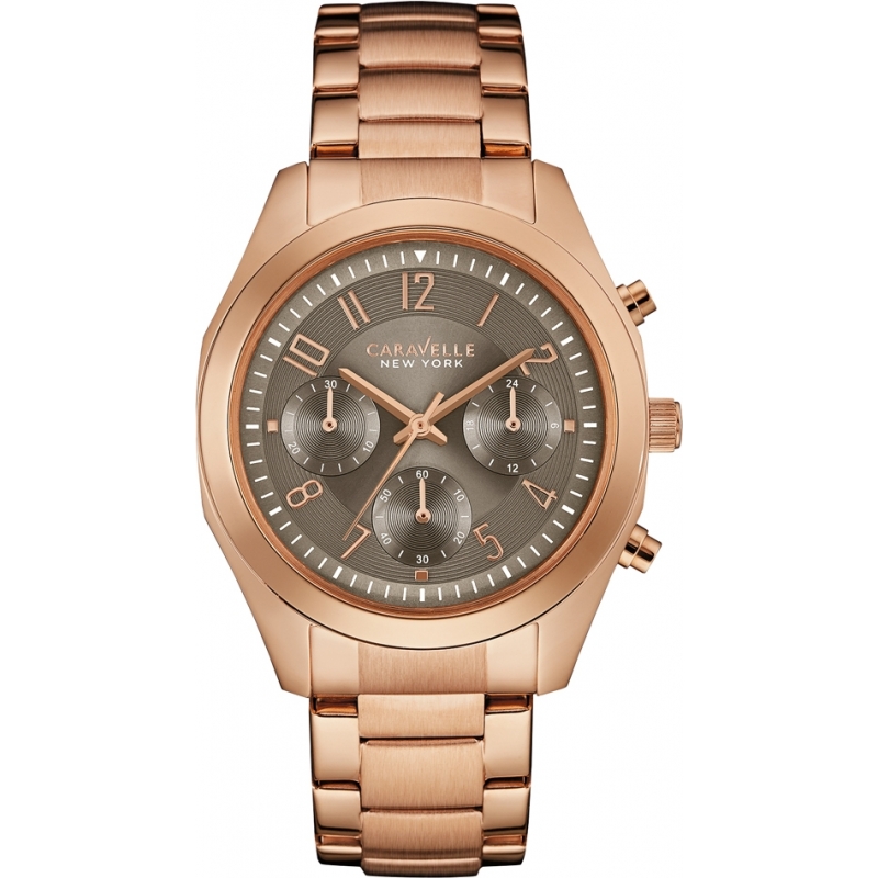 Caravelle New York Ladies Melissa Rose Gold Chronograph Watch