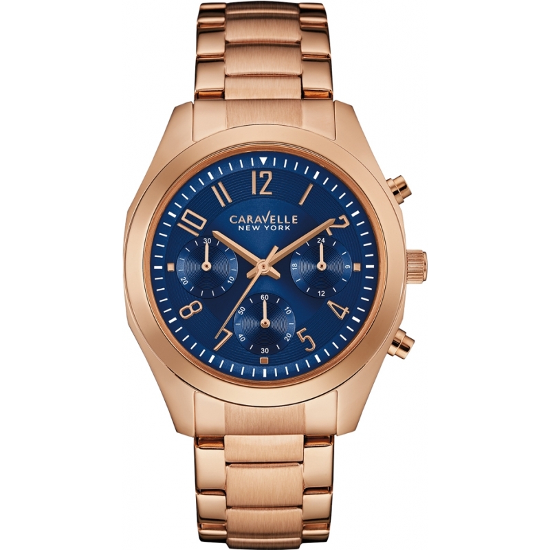 Caravelle New York Ladies Melissa Rose Gold Chronograph Watch