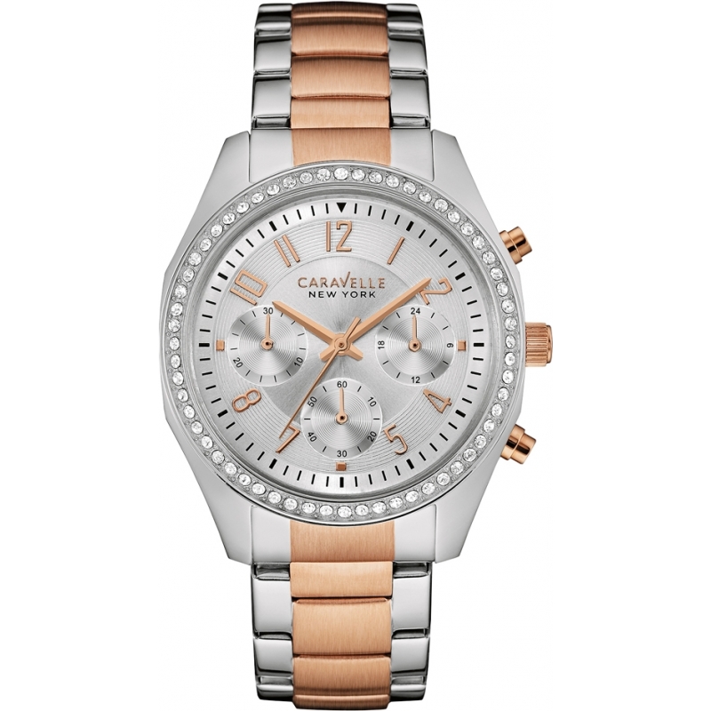 Caravelle New York Ladies Melissa Two Tone Chronograph Watch