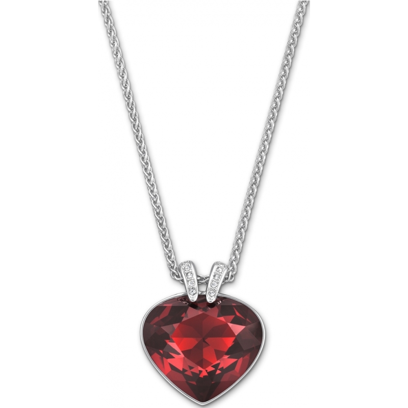 Swarovski Ladies Oceanic Silver Pendant Necklace with Light Siam Satin Crystal