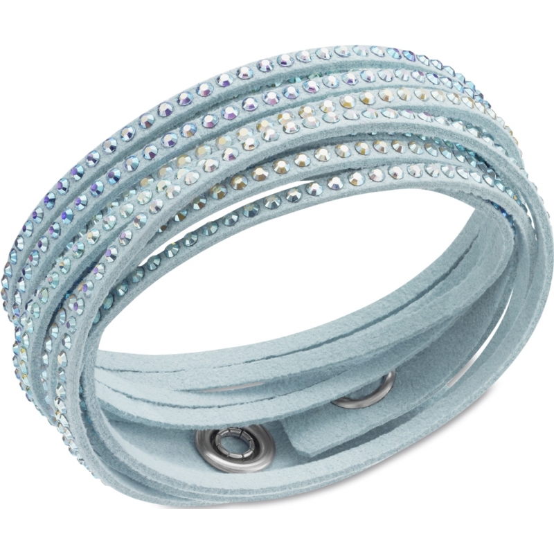 Swarovski Ladies Slake Deluxe Ice Blue Alcantara Fabric Bracelet