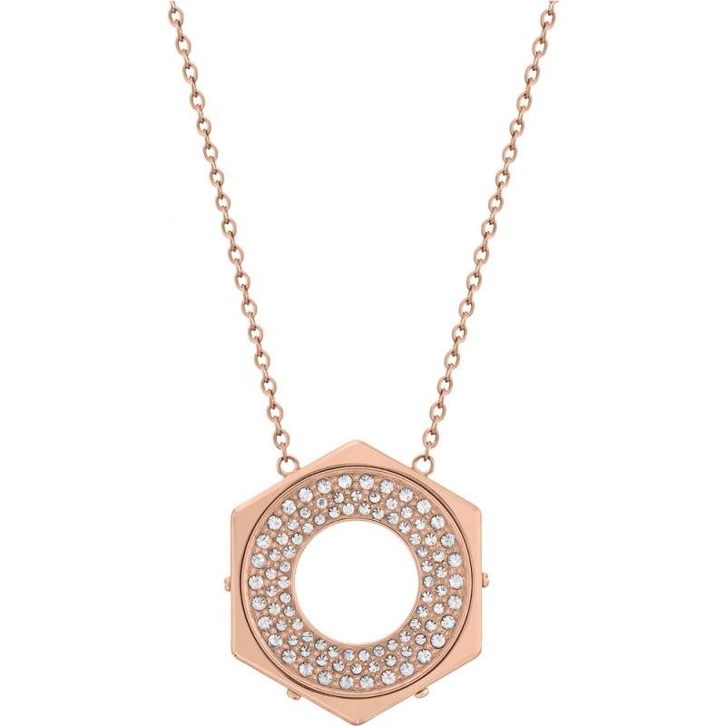 Swarovski Ladies Bolt Rose Gold Pendant Necklace with Clear Crystals