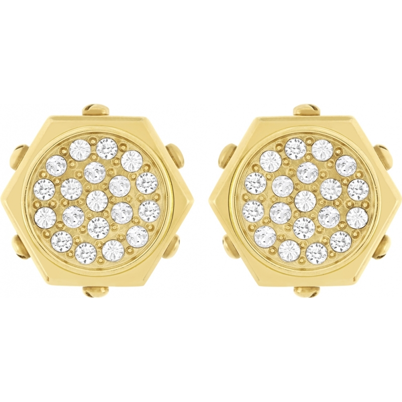 Swarovski Ladies Bolt Gold Earrings with Clear Crystals