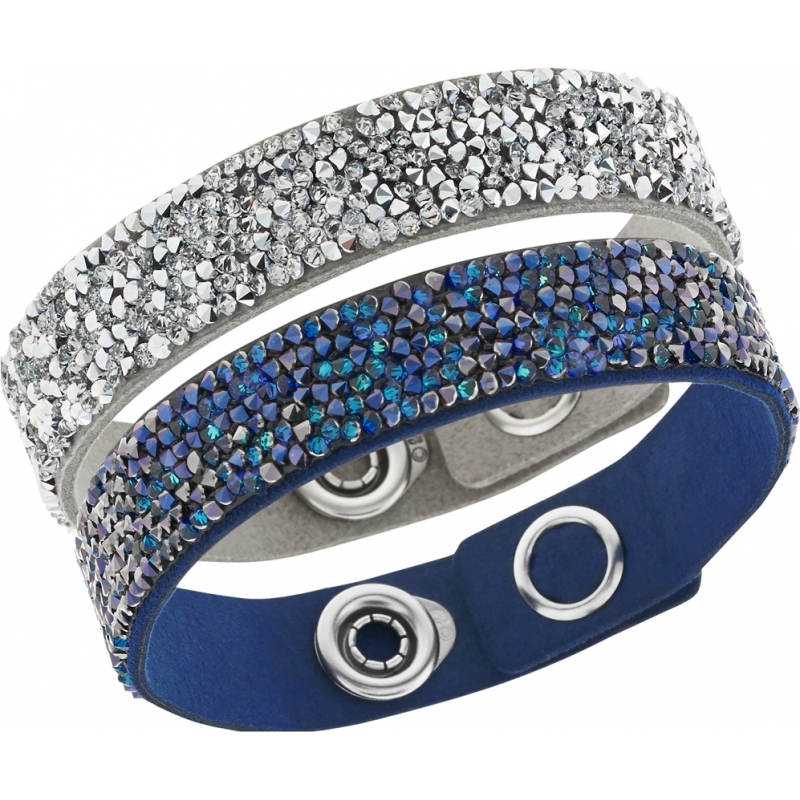 Swarovski Ladies Blue And Grey Crystal Rock Bracelet Set