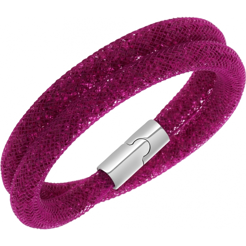 Swarovski Ladies Stardust Size Medium Pink Bracelet with Fuchsia Crystals