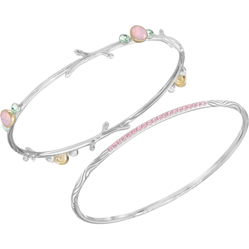 Swarovski Ladies Calista Pair Palladium Plated Bangles