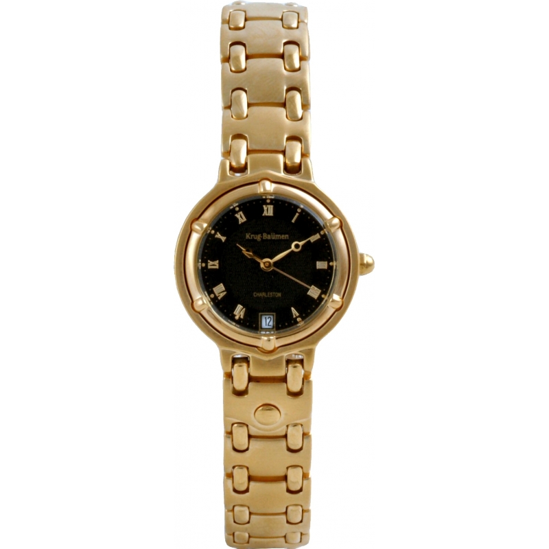 Krug Baumen Ladies Charleston Black Gold Watch
