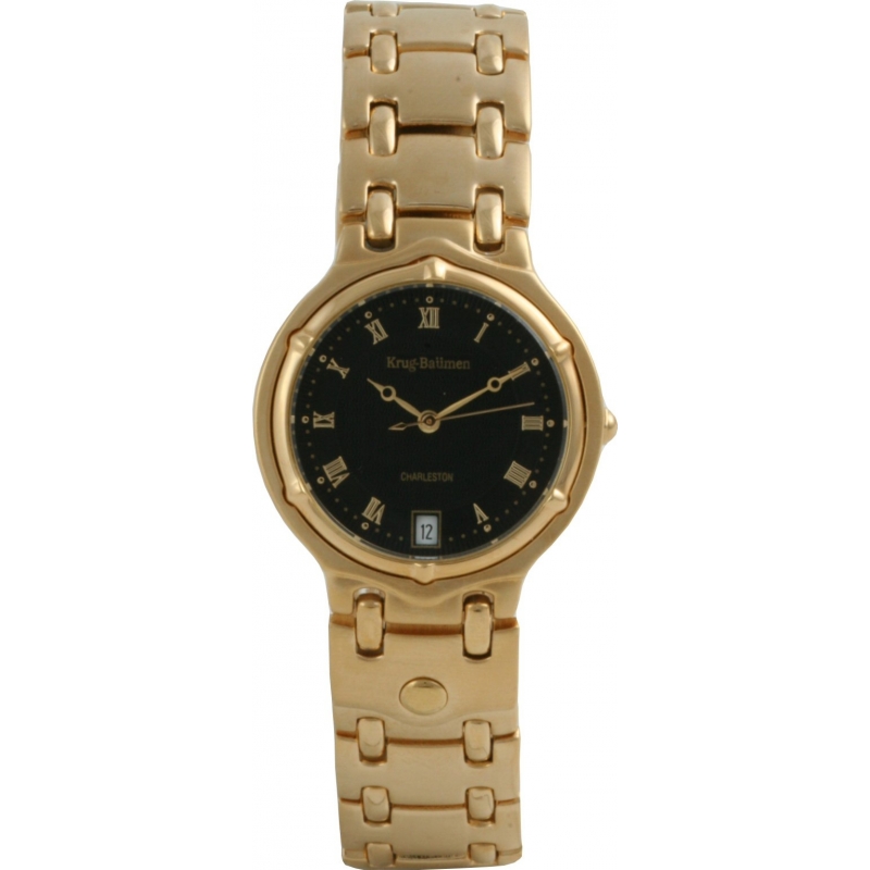 Krug Baumen Mens Charleston Black Gold Watch