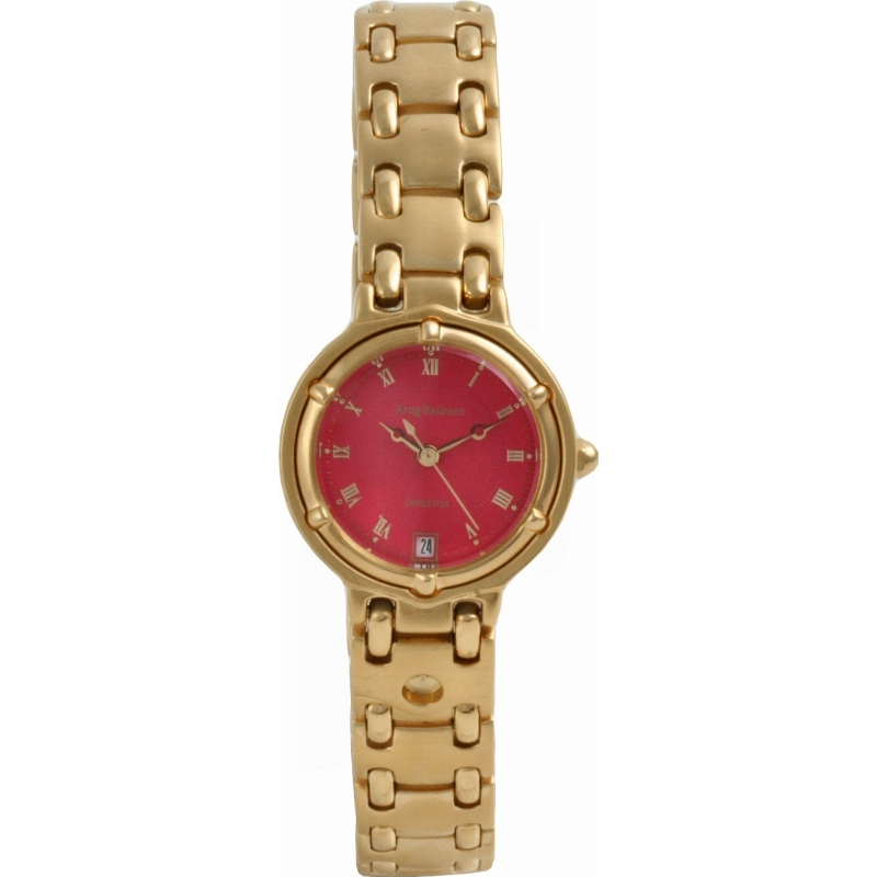 Krug Baumen Ladies Charleston Red Gold Watch