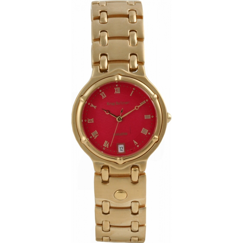 Krug Baumen Mens Charleston Red Gold Watch