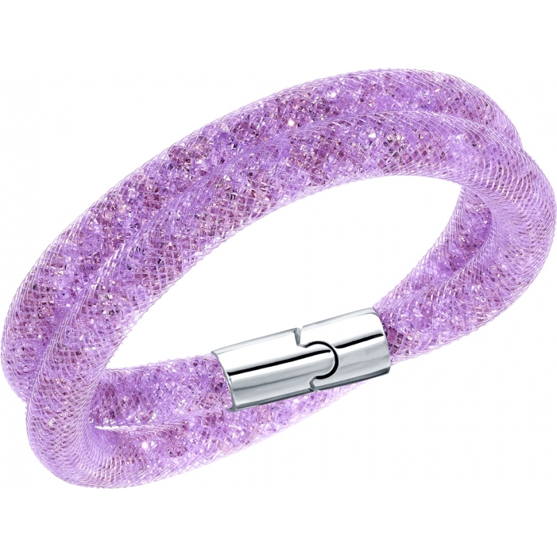 Swarovski Ladies Stardust Size M Double Wrap Bracelet With Purple Crystals