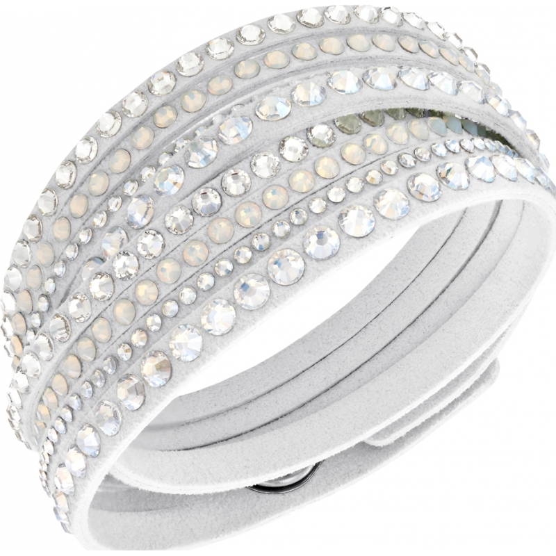 Swarovski Ladies Slake White Soft Bracelet With Glittering Crystals