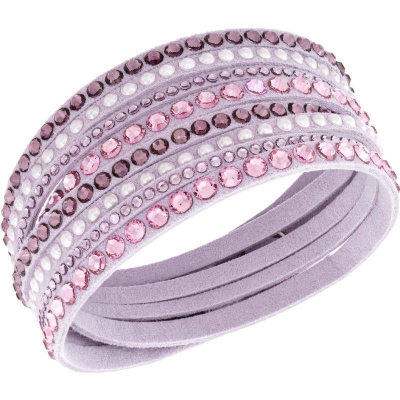 Swarovski Ladies Slake Light Pink Soft Bracelet With Glittering Crystals