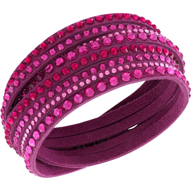 Swarovski Ladies Slake Fuchsia Soft Bracelet With Glittering Crystals