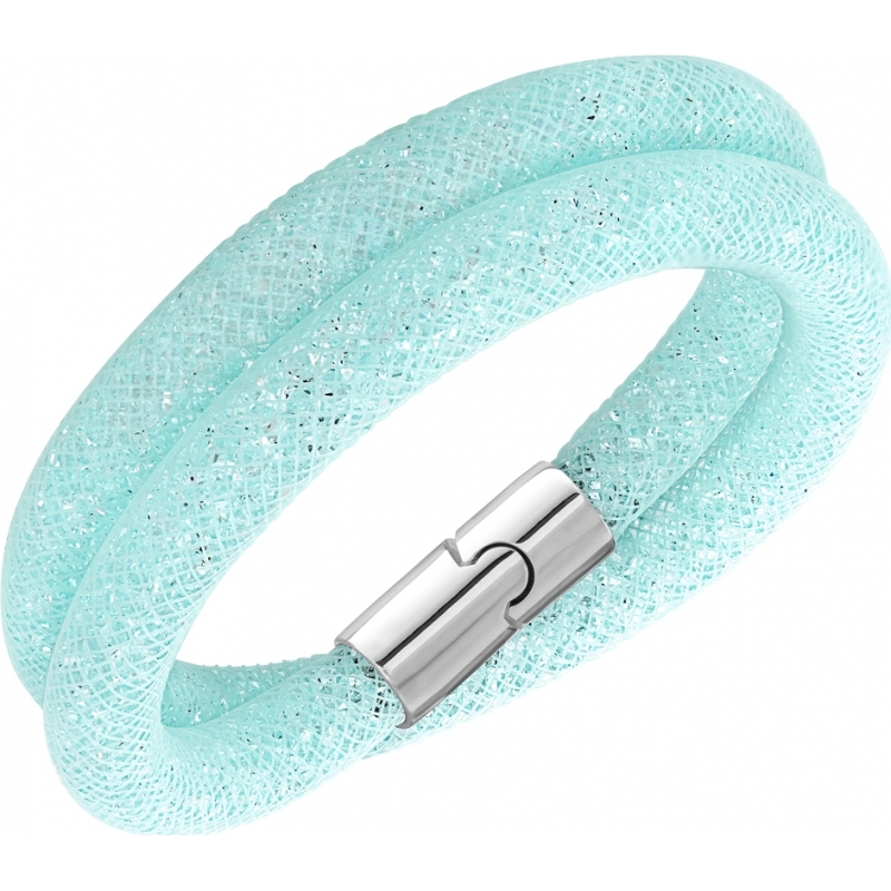 Swarovski Ladies Stardust Size S Double Wrap Bracelet With Light Blue Crystals
