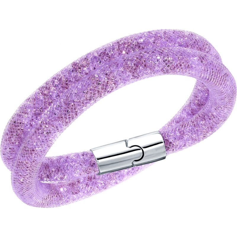 Swarovski Ladies Stardust Size S Double Wrap Bracelet With Purple Crystals