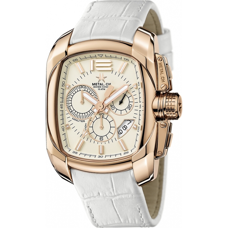 Metal CH Mens Club Champagne White Watch