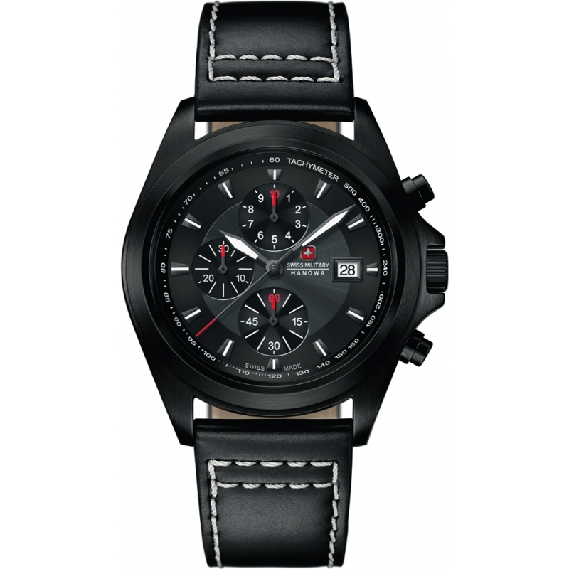 Swiss Military Mens Infantry Chrono Black IP Watch