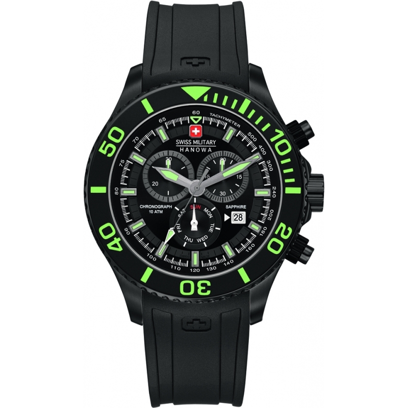 Swiss Military Mens Immersion Black Chronograph Watch