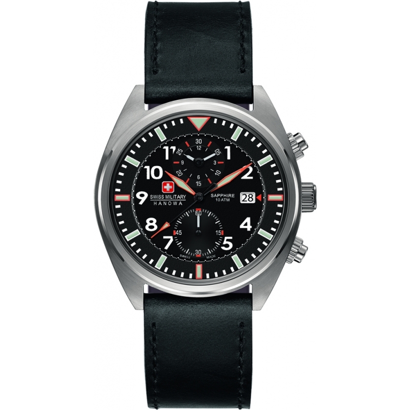 Swiss Military Mens Airborne Black Chronograph Watch