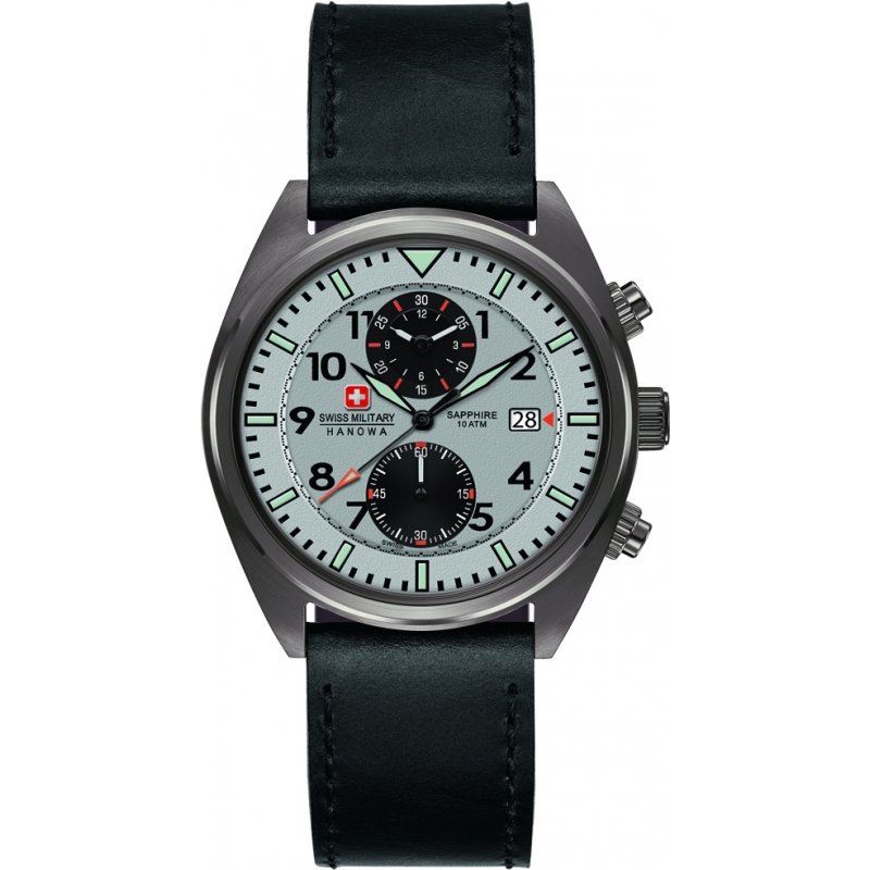 Swiss Military Mens Airborne Black Chronograph Watch