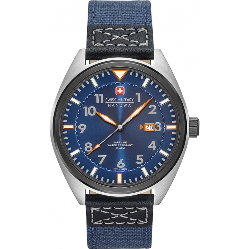 Swiss Military Mens Airborne Blue Fabric Strap Watch