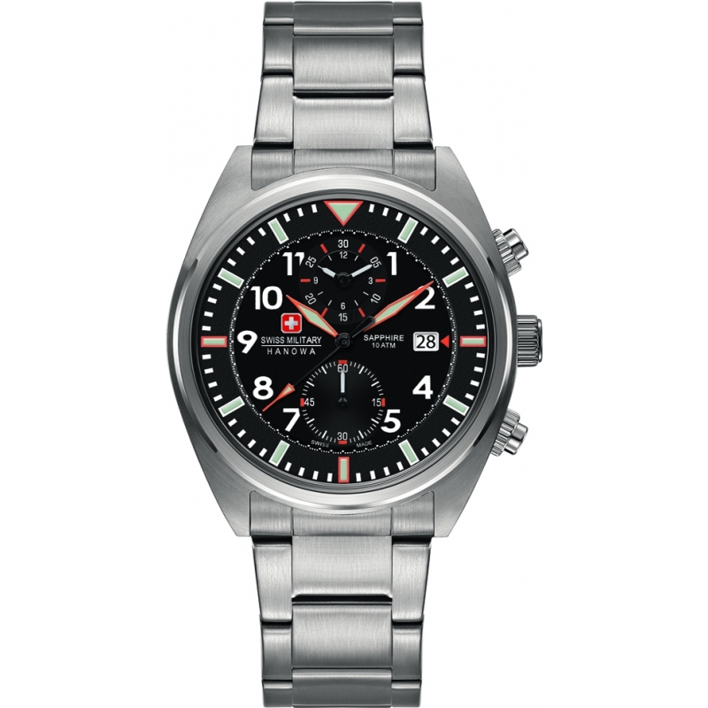 Swiss Military Mens Airborne Silver Chronograph Watch