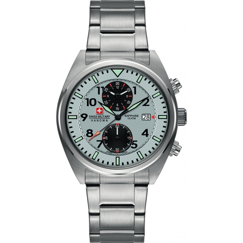 Swiss Military Mens Airborne Silver Chronograph Watch